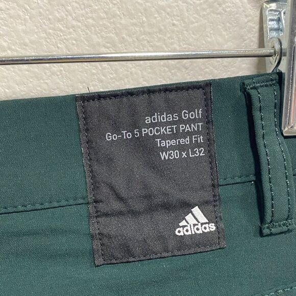 Adidas‎ Golf Go-To 5 Pocket Pants Men’s 30x32 Green Tapered Fit - Picture 7 of 14